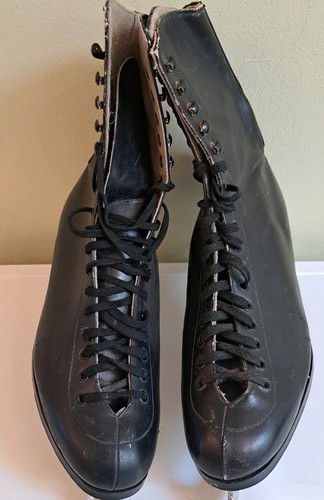 Mens black leather ice skates - ice,